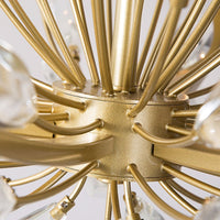 Thumbnail for Crystal chandelier for dining room featuring Floral Bloom mid century luxury design with floral motif for elegant foyer lighting
