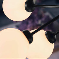 Thumbnail for Pendant chandelier featuring Flower Bloom American bubble ball design with glass spheres for modern dining room entryway lighting