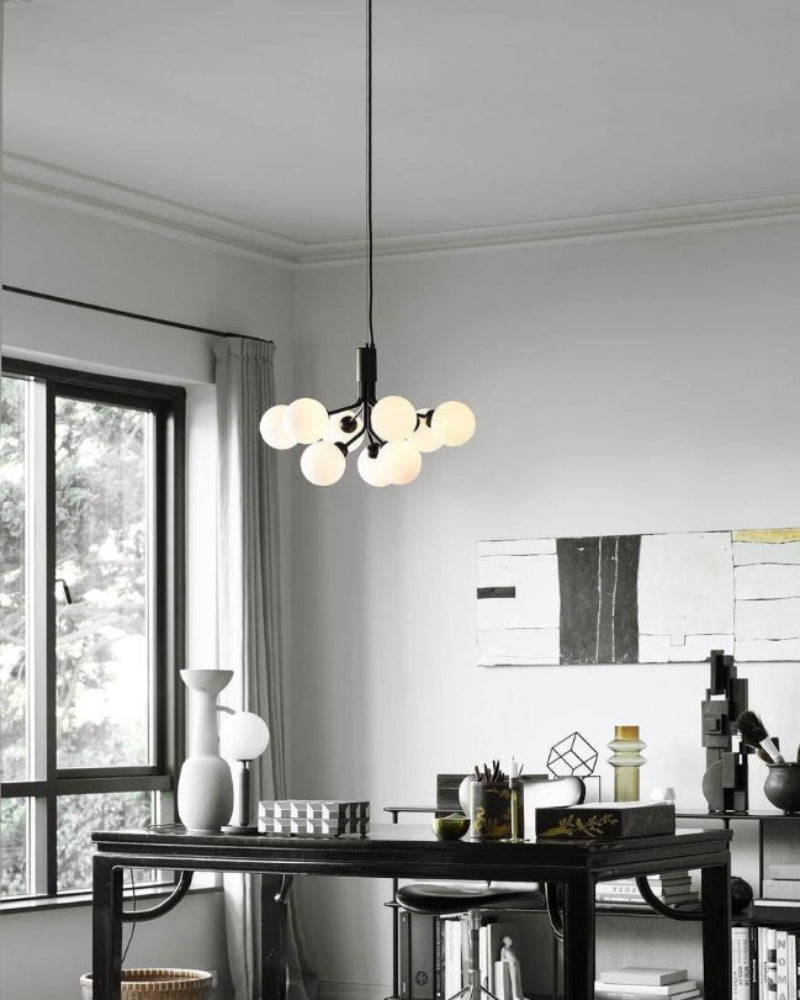 Bubble glass lights with Flower Bloom American design creating artistic lighting for modern dining room living room entryway