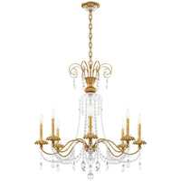 Thumbnail for French Elegance candelabra chandelier with copper crystal and curved arms creating classic beauty for formal foyer dining room