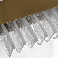 Thumbnail for Modern long glass chandelier with modular frosted design creating soft diffused lighting for dining room kitchen island foyer