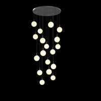 Thumbnail for Frosted Cascade bubble chandelier with cascading balls creating elegant lighting for modern dining room foyer entryway