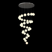 Thumbnail for Modern bubble ball chandelier with Frosted Cascade design creating refined lighting for dining room foyer high ceiling