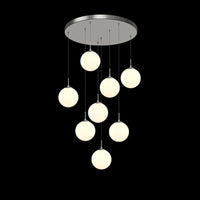 Thumbnail for Modern bubble ball chandelier featuring Frosted Cascade design creating elegant lighting for dining room foyer entryway