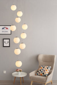 Thumbnail for Modern Frosted Cascade chandelier with bubble ball design creating elegant lighting for dining room foyer contemporary space