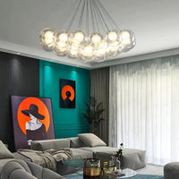 Thumbnail for Bubble chandelier light with chrome aluminum creating indoor highlight for modern living room dining room reception hall