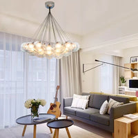 Thumbnail for Bubble lighting fixture with glass balls creating soft diffused ambient lighting for living room dining room foyer staircase