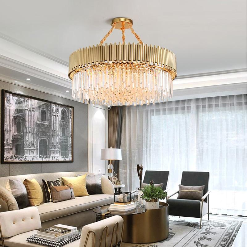 Luxurious Golden Goblet chandelier with K9 crystals and modular design for elegant dining room living room restaurant lighting