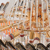 Thumbnail for Large black tinted K9 crystal chandelier with chevron design creating lavish environment for grand dining room restaurant