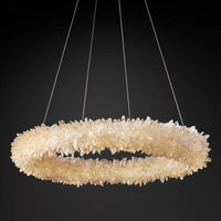 Thumbnail for Halo Ring modern Art Deco crystal chandelier with circular design creating elegant lighting for dining room foyer high ceiling