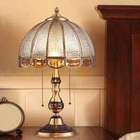 Thumbnail for All-copper textured glass table lamp featuring Hemispherical Antique design with antique finish for vintage bedroom bedside accent lighting