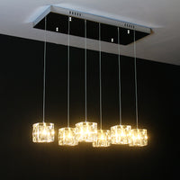 Thumbnail for Pendant crystal light featuring Ice Cube light luxury design with cubic crystals for contemporary dining room entryway lighting