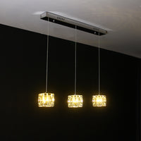 Thumbnail for Chandelier crystal with Ice Cube light luxury design creating sophisticated lighting for modern dining room foyer high ceiling