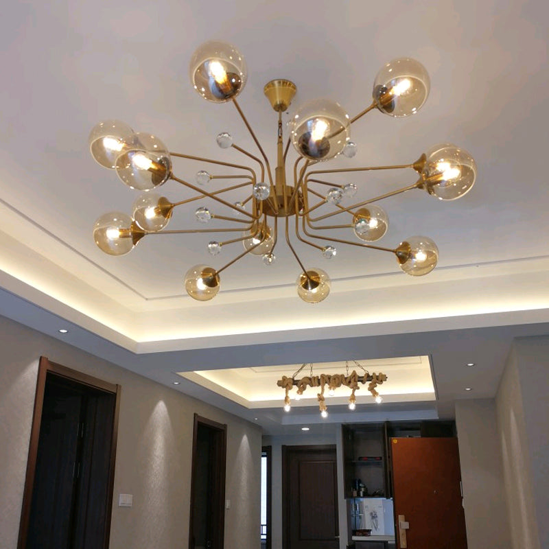 Unique bubble chandelier featuring Iron Bubble wrought iron crystal design creating artistic lighting for dining room living room