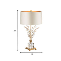 Thumbnail for American minimalist artistic table lamp featuring Leaf Crystal design with crystal accents for contemporary bedroom bedside office