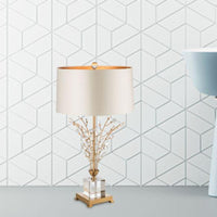 Thumbnail for Minimalist Leaf Crystal table lamp with American artistic design and leaf motif creating elegant accent lighting for bedroom office