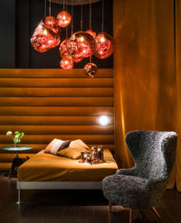 Thumbnail for Modern lava bubble chandelier, molten glass design for foyer entryway dining room kitchen island lighting