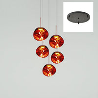 Thumbnail for 5-Lava bubble chandelier lighting, molten design for dining room kitchen island living room foyer lighting,red.