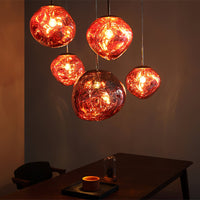 Thumbnail for Red lava bubble pendant light, featuring a molten glass design, suitable for modern lighting in spaces such as dining rooms, kitchen islands, and entryways.