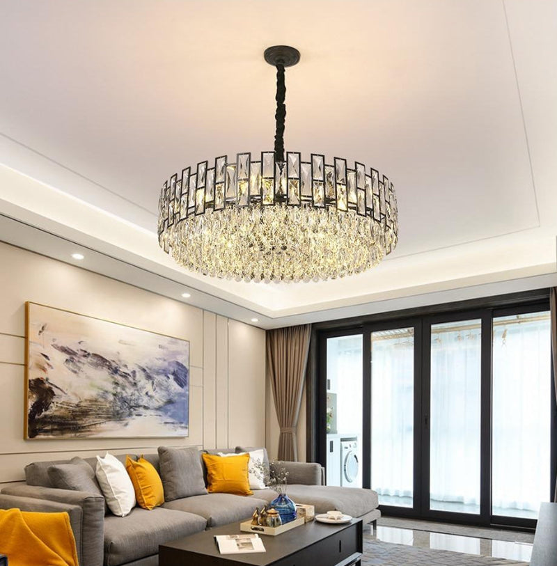 K9 crystal pendant ceiling lights with luxurious edge creating sophisticated atmosphere for modern dining room living room foyer