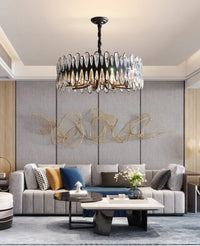 Thumbnail for Mimis' Droplet K9 crystal chandelier with adjustable suspension creating impressively eye-catching focal point for dining room