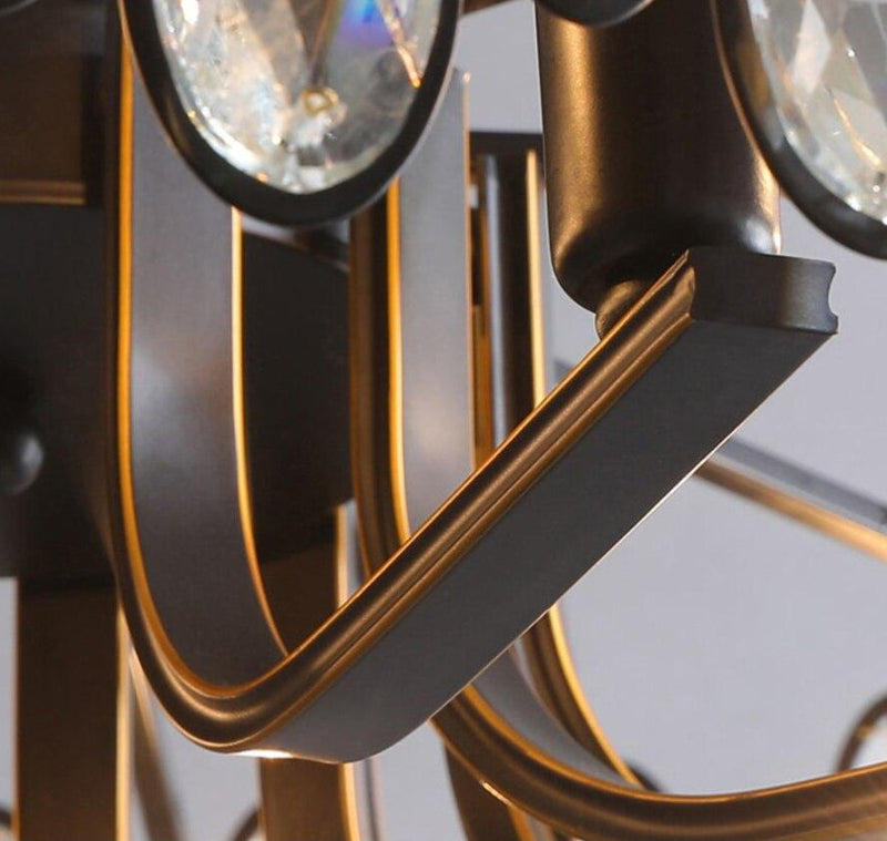 K9 crystal chandelier with Mimis' Droplet design and modular construction for elegant living room dining room restaurant lighting