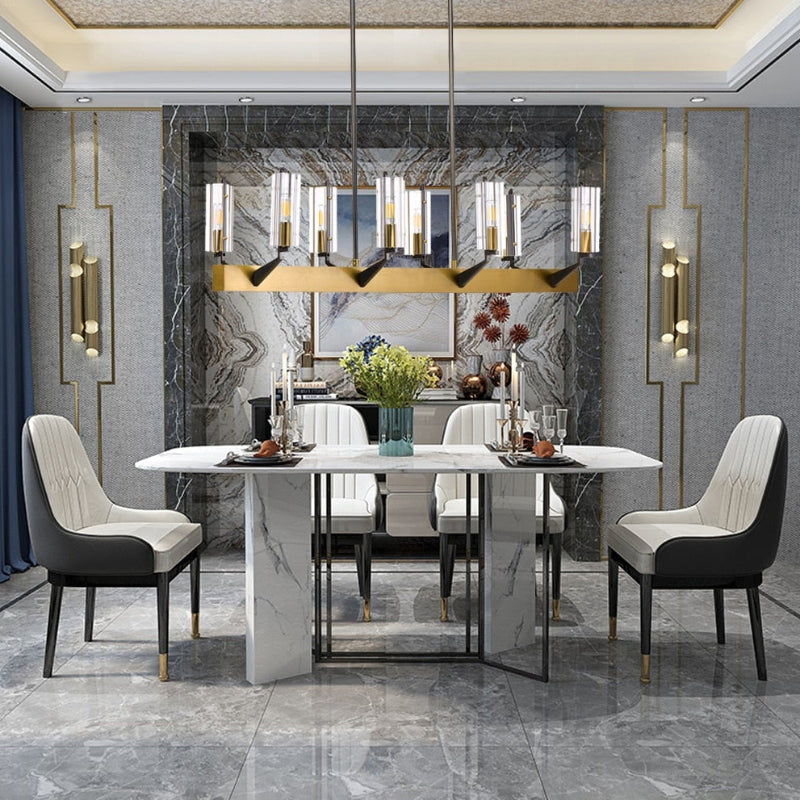 Minimalist Bar chandelier with sleek contemporary design and clear glass creating modern elegance for dining room kitchen island