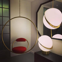 Thumbnail for Opal sphere crescent chandelier with Moon Hemisphere design creating artistic celestial ambiance for dining room living room
