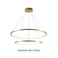 Thumbnail for Modern dining room chandelier with Multi-Ring Luxury stainless steel design creating elegant lighting for contemporary dining space