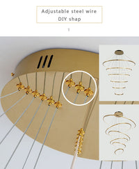 Thumbnail for Multi-Ring chandelier lights with luxury stainless steel finish creating modern lighting for dining room foyer contemporary space