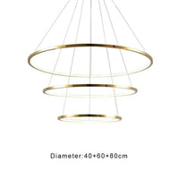 Thumbnail for Designer Multi-Ring Luxury stainless steel chandelier with modern design creating sophisticated lighting for dining room foyer entryway