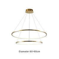 Thumbnail for Premium Multi-Ring Luxury stainless steel chandelier with modern circular design for dining room foyer entryway high ceiling