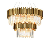 Thumbnail for Crystal chandelier lighting with Multi-Ring modern design creating sophisticated ambiance for dining room living room entryway