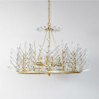 Thumbnail for European palm crystal chandelier with dimmer compatibility creating customizable ambiance for luxury dining room living room hotel