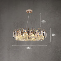 Thumbnail for Luxury copper crystal chandelier with oval shape creating philosophical elegance for dining room living room foyer staircase