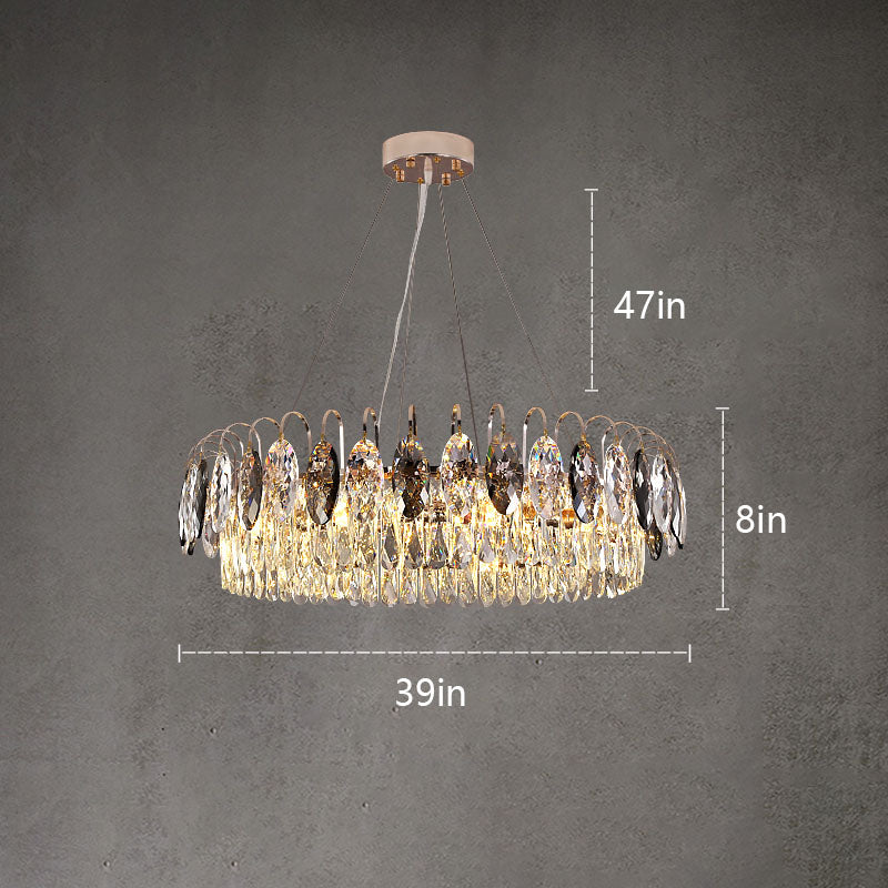 Copper crystal dining chandelier showing extraordinary taste and style for elegant dining room living room reception hall