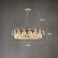 Thumbnail for Copper crystal dining chandelier showing extraordinary taste and style for elegant dining room living room reception hall