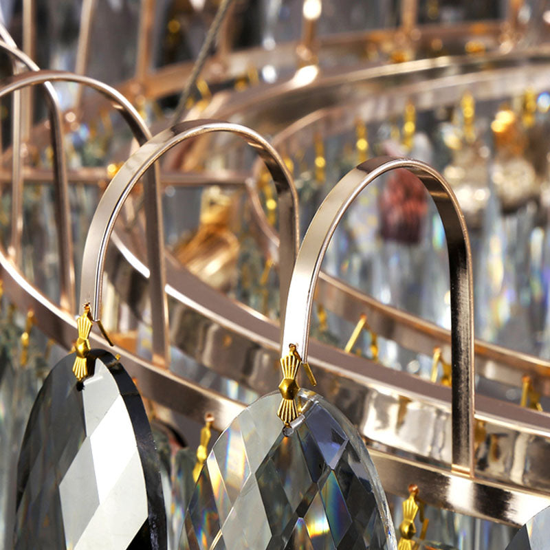 Luxury crystal copper pendant chandelier with mature design techniques creating extraordinary taste for elegant dining room foyer