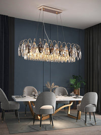 Thumbnail for Crystal copper chandelier with simplified shape and lines full of philosophical thinking for refined living room dining room