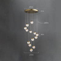 Thumbnail for Modern bronze pineapple chandelier with copper and stainless steel creating contemporary style for foyer staircase living room