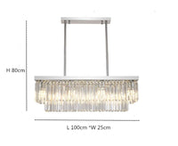 Thumbnail for Contemporary K9 crystal pendant chandelier with silver finish creating sophisticated ambiance for dining room living room foyer