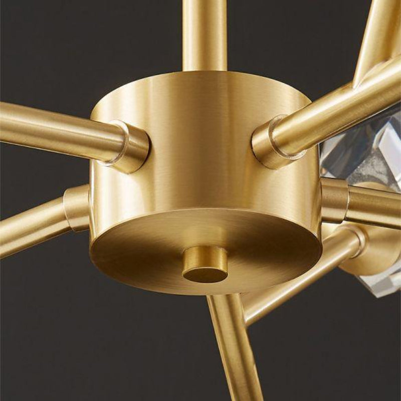 Crystal pendant light with all-copper body and fruit-inspired design creating postmodern luxury for kitchen island dining room