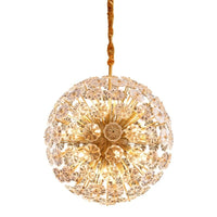 Thumbnail for Radiant Floral Orb clear glass flower chandelier with crystal pendant lights creating elegant lighting for dining room foyer