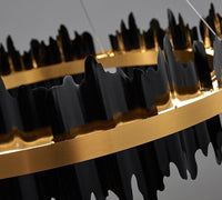 Thumbnail for Gold stainless steel Shard Chalice chandelier with brushed finish creating warm elegance for dining room living room restaurant