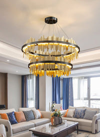 Thumbnail for High-end Shard Chalice chandelier with black stainless steel creating lavish elegance for luxury dining room restaurant