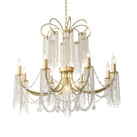 Thumbnail for Vintage K9 crystal chandelier with traditional gold finish creating enduring beauty for elegant living room bedroom dining space